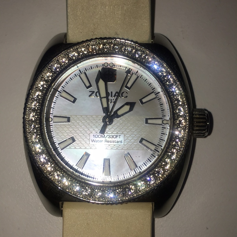 Crystal zodiac Swiss desert falcon watch